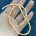 Orange and white 3.5mm cube sea shell beads strand for DIY jewelry making - 3.5mm / Orange
