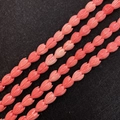 Carved synthetic coral beads in pink tulip flower shape for DIY jewelry making - Tulip Shape / 8x11mm (50 Pieces/Pack)