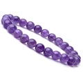 Pulsera de cuentas de amatista natural para hombres y mujeres con diseño elástico básico - Amatista