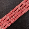 Pink synthetic coral tulip beads for DIY jewelry making arranged in parallel lines - Five Petal Flower Shape / 8x8mm (50 Pieces/Pack)