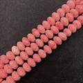 Pink synthetic coral flower beads with rose carving for DIY jewelry making - Carved Lantern Shape / 9x14mm (50 Pieces/Pack)