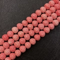 Pink strawberry shaped synthetic coral beads for DIY jewelry making and crafting - Strawberry Shape / 10x12mm (50 Pieces/Pack)