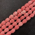 Pink coral-style carved loose beads in fish pattern for DIY jewelry making - Mermaid Shape / 50 Pieces