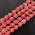 Pink synthetic coral beads with lucky character and cat carving for DIY jewelry - Fortune Cat Shape / 18mm (50 Pieces/Pack)
