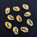 Colorful striped natural sea shells set of ten for DIY jewelry making and crafts - Four Color Striped Painting (No.23) / 20 Pieces Set