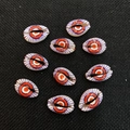 Natural cowrie shells with hand-painted evil eye patterns for DIY bohemian jewelry making - Hand Painted Evil Eye (No.15) / 20 Pieces Set