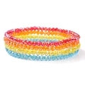 Set de pulseras elásticas de cuentas de cristal facetado en rojo naranja amarillo azul - Estilo Colorido Rojo Naranja Amarillo Azul (FK1431-19cm)