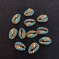 DIY colorful checkerboard pattern seashell beads for handmade necklaces and bracelets - Colorful Checkerboard (No.1) / 20 Pieces Set
