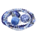 Macro de pulseras de cuentas de lapislázuli de 4mm y piedras azules pulidas naturales - Lapislázuli/Sodalita (FK1260)