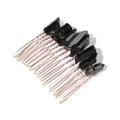 Gothic style gold hair comb featuring natural raw black crystal stones on white background - Black Raw Stone Style (FY0299)