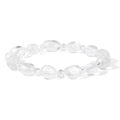 Pulsera minimalista de mujer con cuentas de cristal transparentes y forma irregular - Estilo Irregular Transparente (FD10370-19CM)