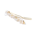 Elegante horquilla dorada con piedras de cristal natural para peinados de verano - Estilo Cristal Blanco (FY0289)