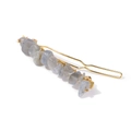 Pasador de pelo dorado con piedras de labradorita azul y detalles de alambre fino - Estilo Labradorita (FY0290)