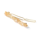 Golden bobby pin with natural yellow citrine stones and fine wire wrapping details - Citrine Style (FY0294)