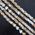 Natural mother of pearl clover beads in white and champagne for DIY jewelry making - Butterfly / 8X10mm / Pearl White
