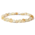 Elastic bracelet with irregular natural yellow citrine stones in a vintage minimalist design - Citrine Style (FD10024-19CM)