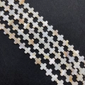 Natural mother of pearl shell beads in a four-leaf clover shape for DIY jewelry making - Cross Shape / 12mm / Pearl White