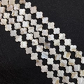 Clover shaped natural white shell beads arranged neatly for DIY jewelry making - Four-Leaf Clover / 12mm / Pearl White