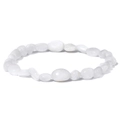 Elastic beaded bracelet with irregular white natural stones and moonstone finish - Moonstone White Stone Style (FD10031-19CM)