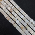 Natural square mother of pearl shell beads with iridescent luster for DIY jewelry making - Square / 12mm / Pearl White