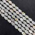 Polished natural white mother of pearl Hamsa Hand shaped beads for jewelry making - Hand Shape / 11x15mm / Pearl White