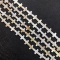 Cross-shaped natural mother of pearl shell loose beads for DIY jewelry making - Cross / 12x14mm / Pearl White