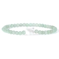 Minimalistisches Armband mit 4mm hellgrünen Natursteinen und Muschel-Katzenanhänger - Hellgrüner Aventurinstil (FD10119-19CM)