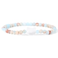 Elastisches Perlenarmband mit 4mm Natursteinen in Blau und Braun mit Katzenanhänger - Blau-Brauner Texturstil (FD10123-19CM)