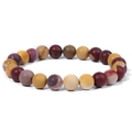 Handmade 8mm natural matte stone bead bracelet in diverse earthy tones and colors - 19cm / Earthy Tone Agate (FK0697)