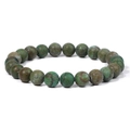 8mm natural green epidote stone beads stretch bracelet for men with matte finish texture - 19cm / Epidote Texture (FK0702)