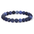 Blue sodalite stone 8mm beaded bracelet with matte natural texture and elastic cord - 19cm / Matte Sodalite (FK0709)