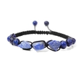 Vista macro detallada de piedras naturales de Lapislázuli azul tejidas en la pulsera - Estilo Lapislázuli (FA0286)
