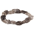 Macro shot of natural irregular raw stones and elastic cord of the vintage bracelet - Smoky Quartz (FD8628)
