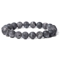 8mm natural grey labradorite stone bead stretch bracelet for men with vintage matte finish - 19cm / Labradorite Grey (FK0715)