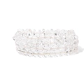 Close-up of three-piece set of transparent natural clear quartz irregular stone bracelets - 6mm (3-Piece Set: White Crystal) / White/Clear