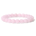 Pink natural quartz stone 8mm bead elastic bracelet with polished finish for women - 19cm / Rose Quartz Color (FK0717)