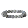 Men's 8mm natural grey labradorite stone bead stretch bracelet with matte finish - 19cm / Grey Blue Labradorite (FK0728)