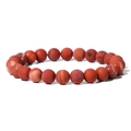 Handmade 8mm natural red jasper beaded bracelet with vintage elastic cord design - 19cm / Red Jasper Round Beads (FK0734)