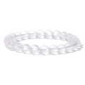 Minimalist 8mm matte white natural stone beaded bracelet with durable elastic cord - 19cm / Matte Translucent White (FK0757)