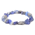 Natural raw lapis lazuli stone bracelet with irregular deep blue unpolished nuggets - Lapis Lazuli (FD8627)