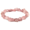 Natural pink quartz irregular stone beaded bracelet with durable elastic string - Rose Quartz (FD8629)