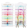Set of 12 colorful braided rope bracelets with cross pendants and adjustable drawstring - Colorful Cross Style / Woven Style