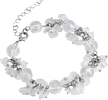 Bracelet en améthyste naturelle et quartz clair avec éclats irréguliers et fermoir homard - Style Quartz Clair (KL0008)