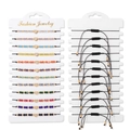Set of 12 colorful heart charm friendship bracelets with adjustable braided ropes - Gold Heart Crystal Style / Woven Style