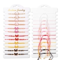 12-piece butterfly charm woven bracelet set with adjustable strings and faceted beads - Butterfly Crystal Style / Woven Style