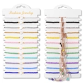 Set of 12 colorful braided bead bracelets with shell heart charms and adjustable ropes - Heart Shell Decor Style (FK1650) / Woven Style