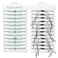 Set of 12 adjustable cord bracelets with blue turquoise beads and assorted silver charms - Assorted Metal Charm Style (FK1863) / Woven Style