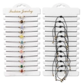Set of 12 colorful beaded woven bracelets with adjustable pull-cord and gold spacer beads - Colorful Single Bead Style (FK1865) / Woven Style