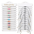 Adjustable 12-piece handmade friendship bracelets set with colorful marble stones - Colorful Marble Pattern Style (FK1866) / Woven Style