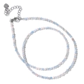 Collar minimalista de piedras naturales con cuentas facetadas en rosa y azul - Morganita